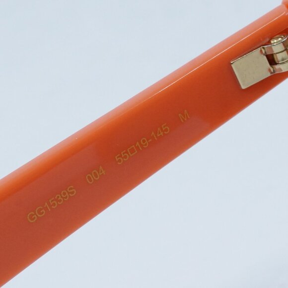 Gucci GG1539S 004 Sunglasses Orange Rectangle Frame, Brown Lenses - Picture 9 of 13